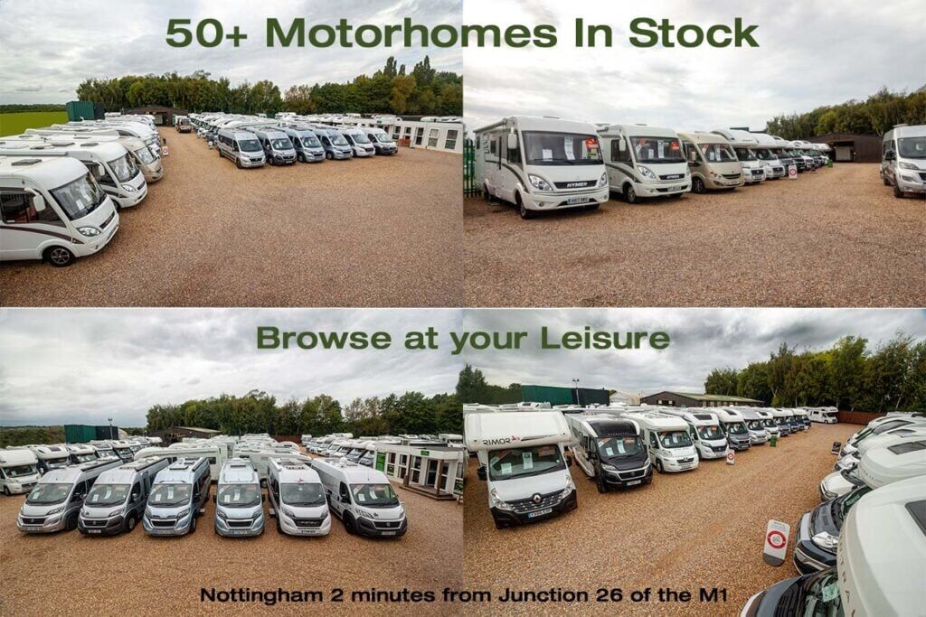 Motorhomes on display at our Nottingham Site