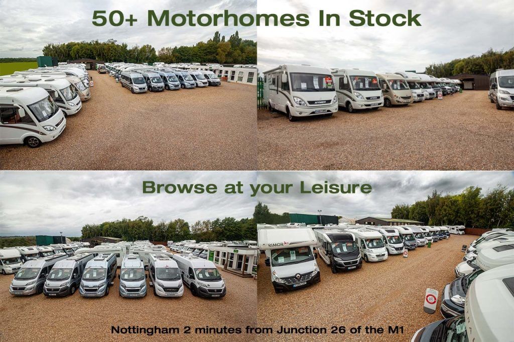 Motorhomes on display at our Nottingham Site